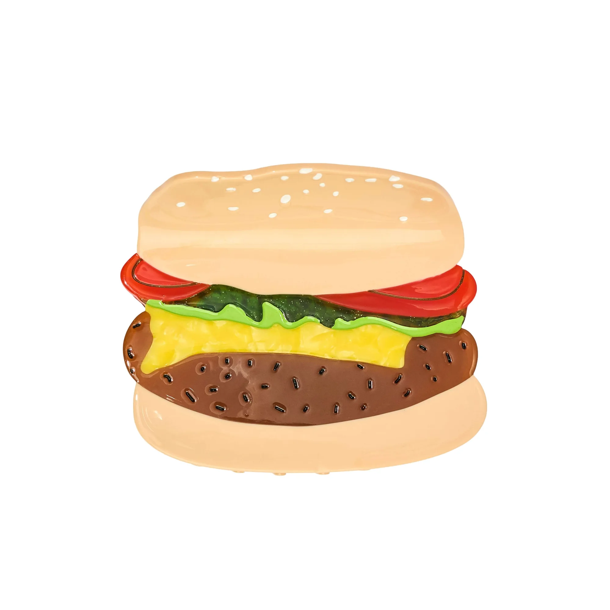 Large Burger Hair Claw Clip