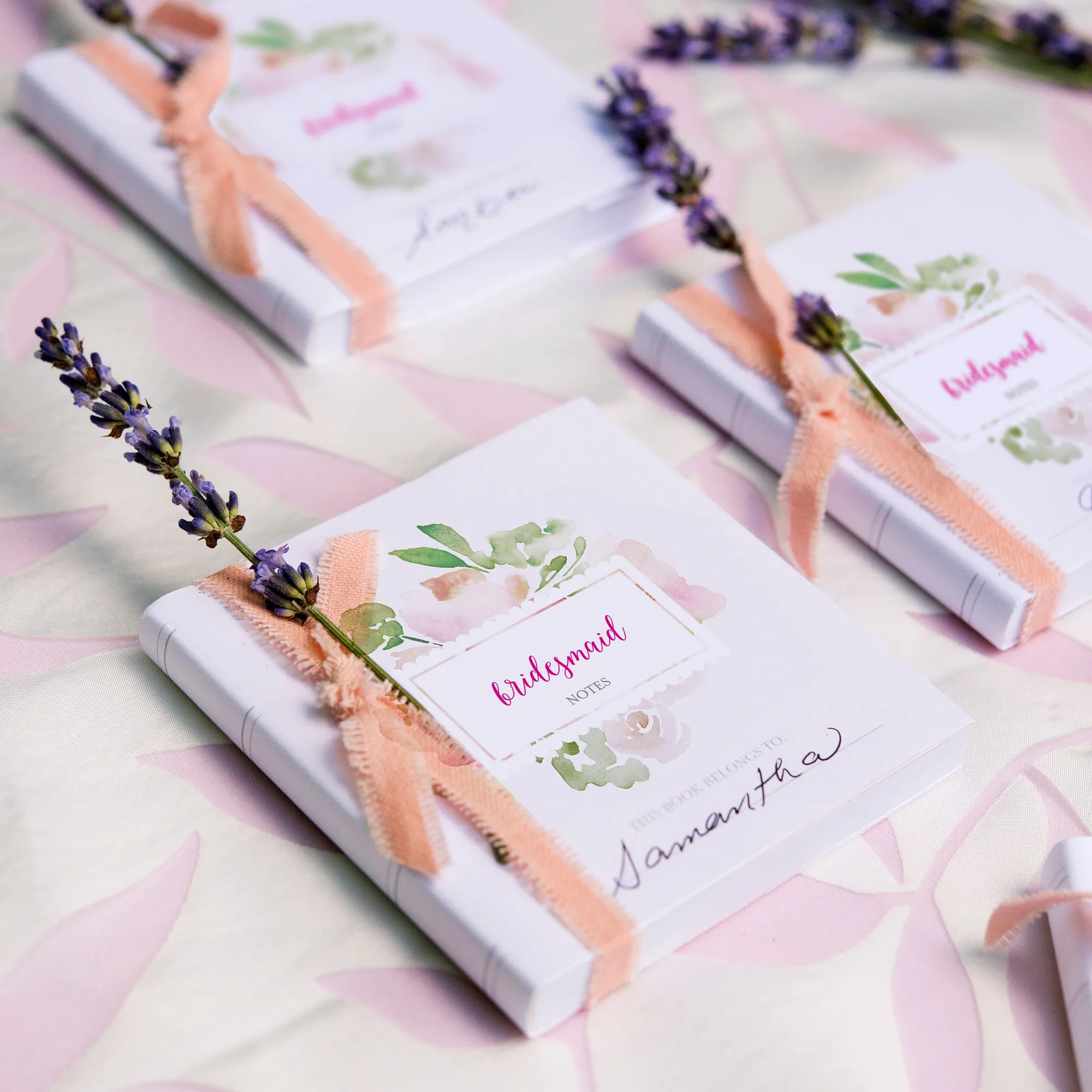 Pequeño bloc de notas en blanco con fundas personalizadas - Fiesta de Jardín Floral - Paquete de 12