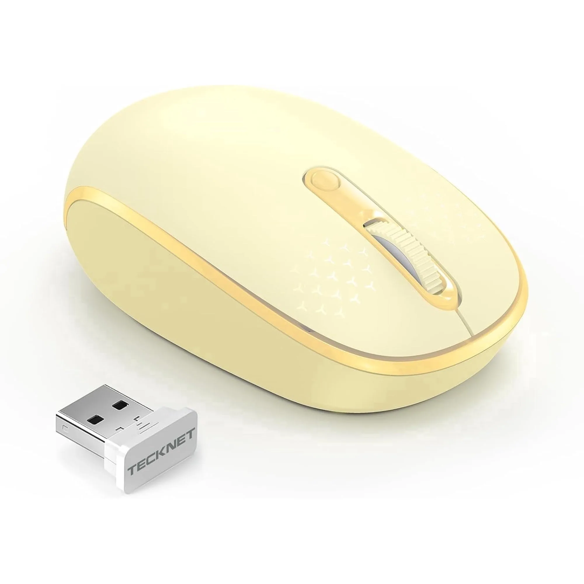 ماوس لاسلكي، ماوس كمبيوتر هادئ 2.4G مع مستقبل USB، 4 أزرار، ماوس محمول بدون سلك لـ Chromebook، لابتوب، كمبيوتر شخصي، Mac، 800/1200/1600 نقطة في البوصة