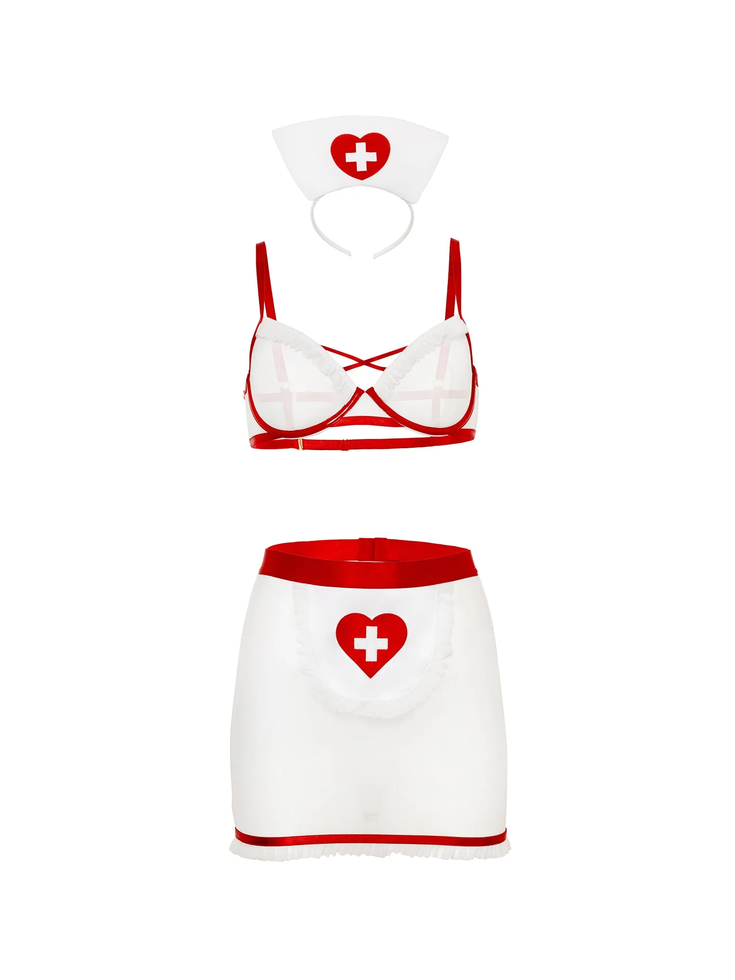 Conjunto de lencería y disfraz Naughty Nurse