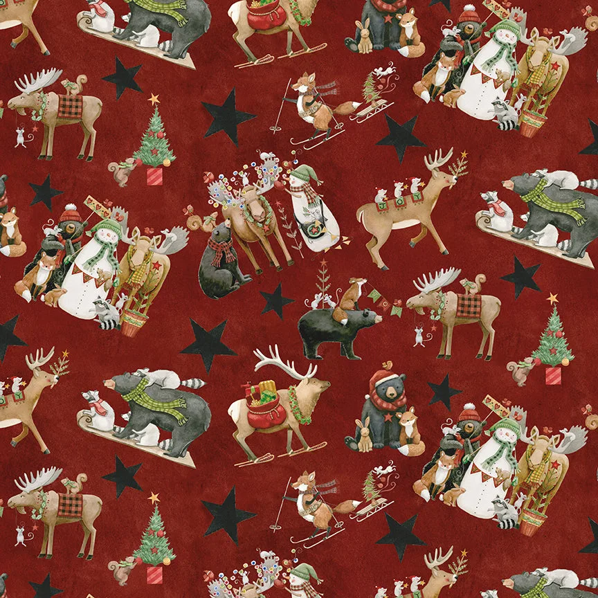 RILEY BLAKE - Northern Christmas von Teresa Kogut - Hauptstoff - Rot