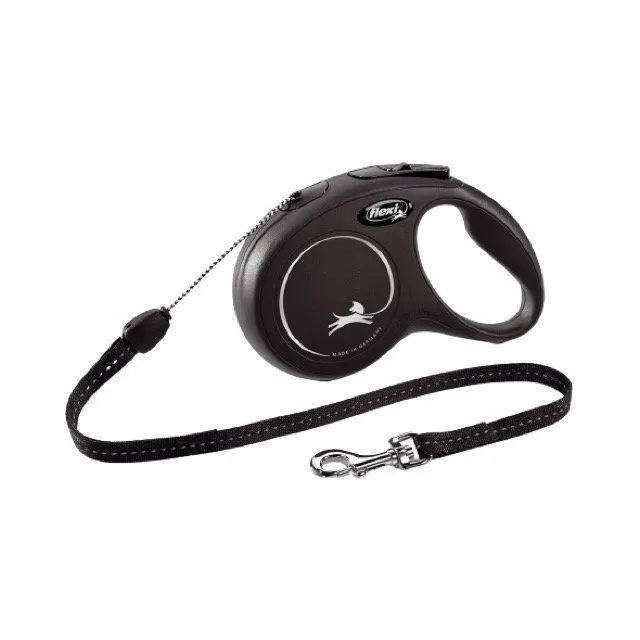 Flexi Classic Retractable Lead Small Cord 8m Black