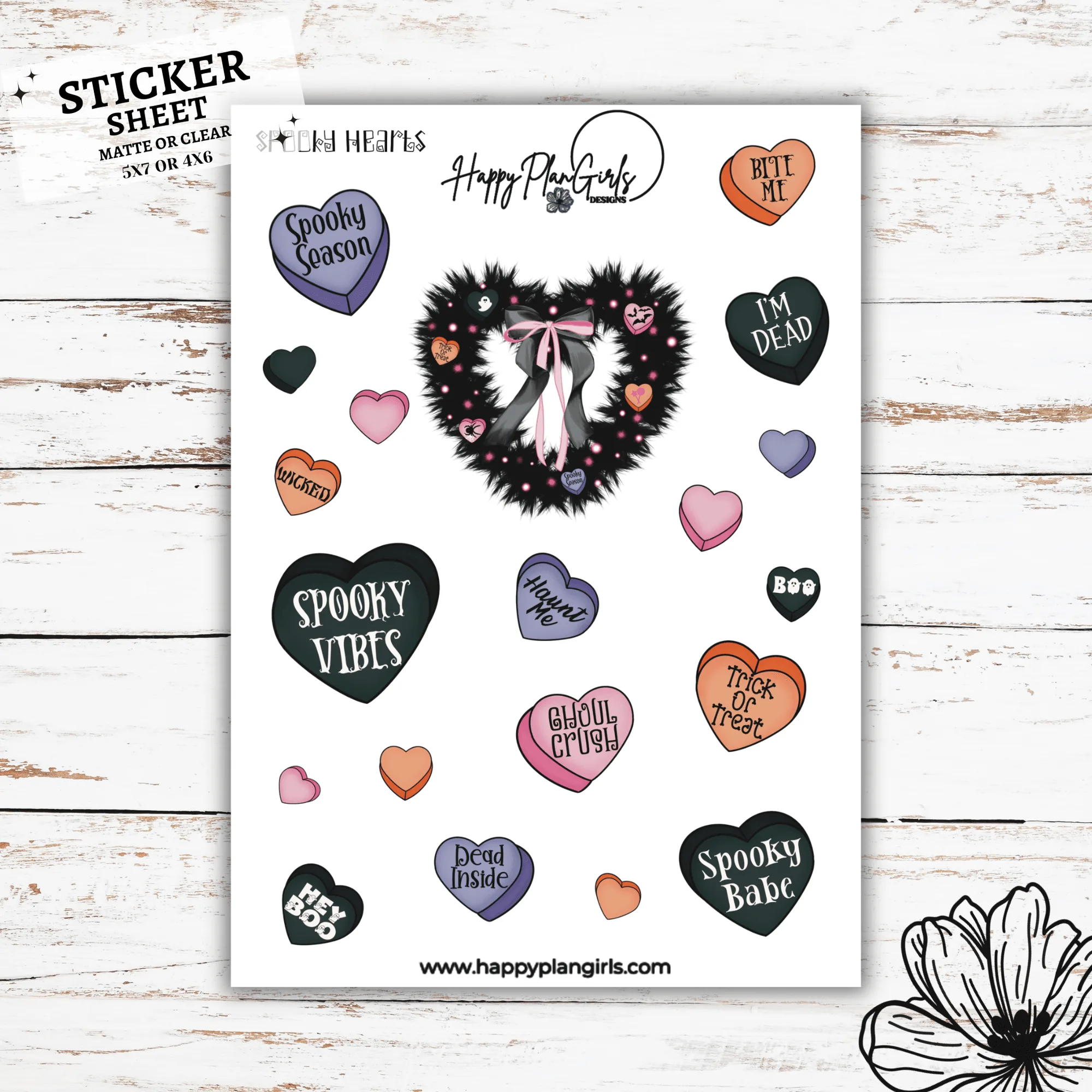Griezelige gespreksharten-stickervellen