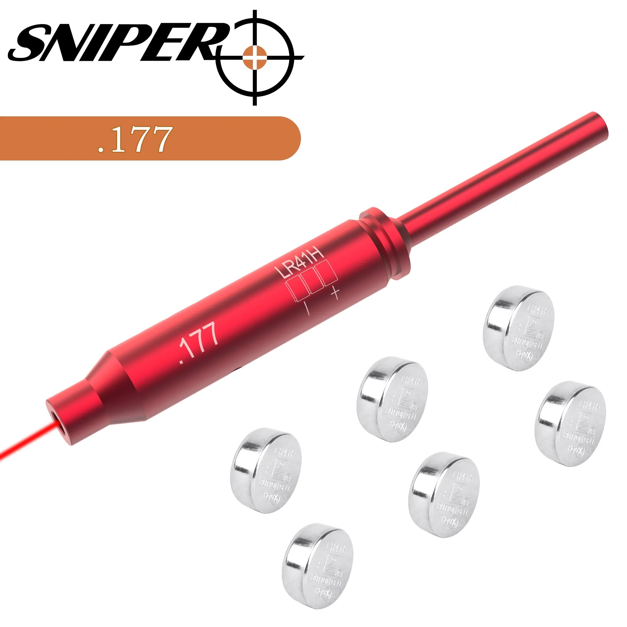 TPO .177 Boresighter Red Dot Bore Sighters with 6 Batteries