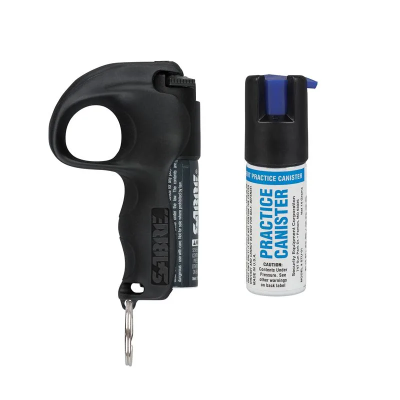 Quick Grip Pepper Spray Kit with Finger Loop and Practice Spray
