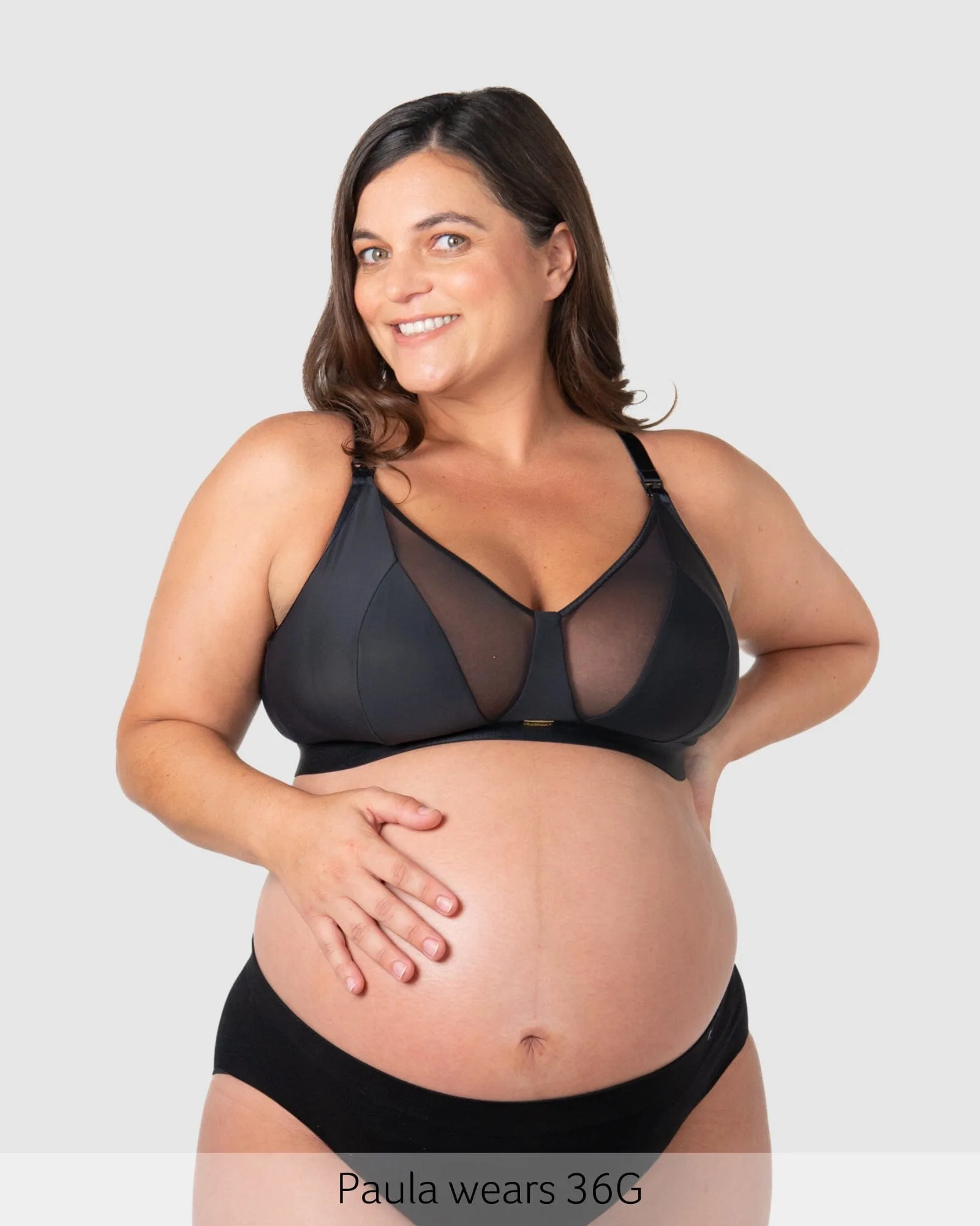 Flawless Full Cup Plunge Nursing Bra - Black