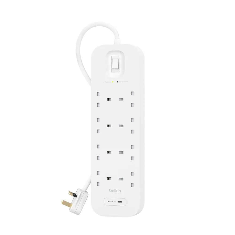 Surge Protector with 2 USB-C Ports (8 Outlet with 2 USB-C)
