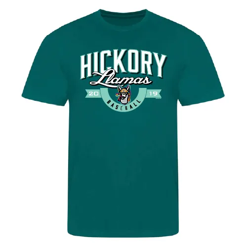 Hickory Crawdads Llamas de Hickory Bonitos Jade Cotton Tee