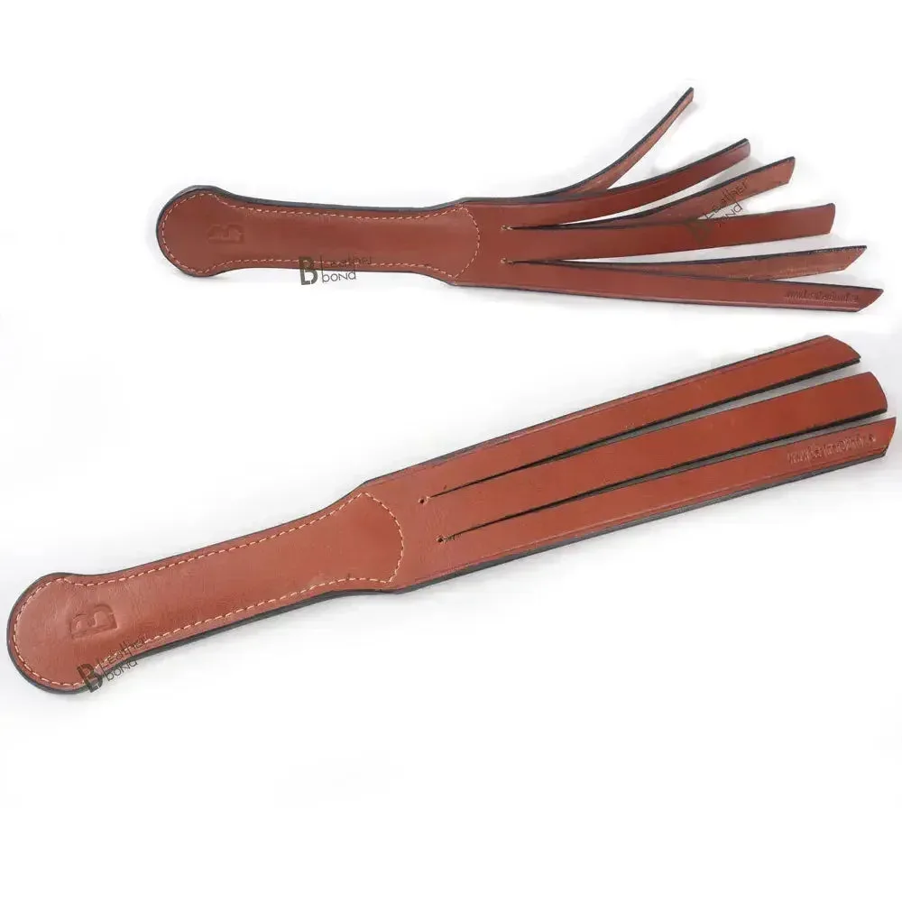 Paddle slapper BDSM de fessée en cuir de vachette véritable type selle, épais, léger et flexible, fait main, 2 couches, 6 slappers