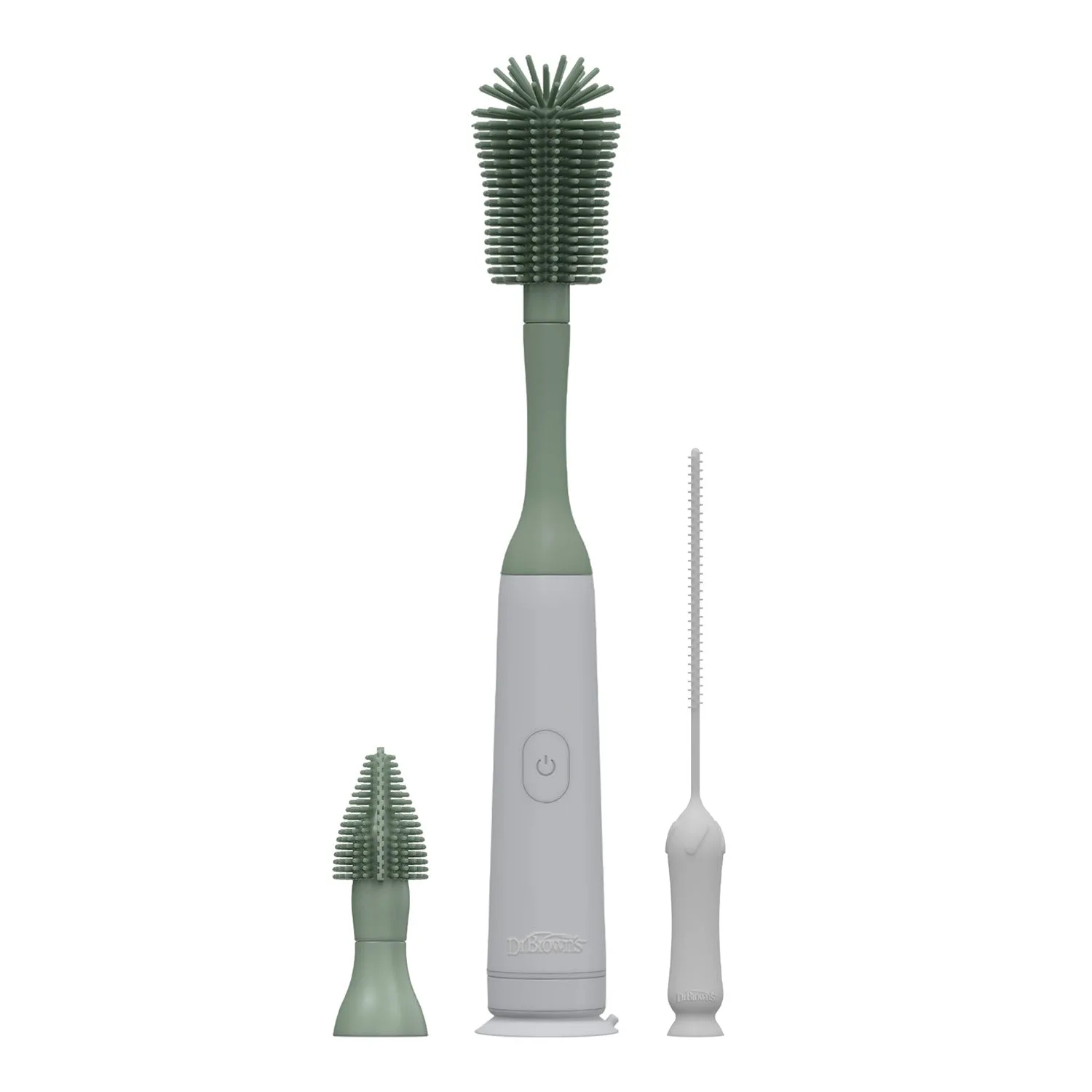 Como usar o conjunto de escovas de silicone elétricas Dr. Brown's