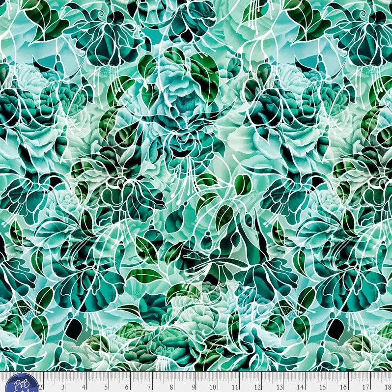 Petal Play 틸 - 108인치 폭 백킹 원단 - PPLW6016 TG - 3야드 컷 - P&B Textiles