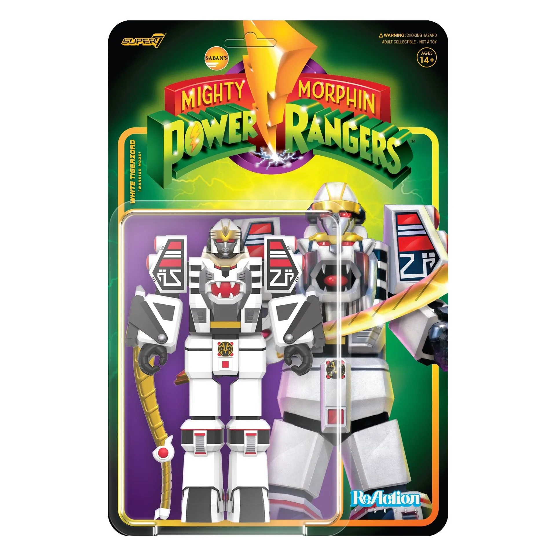 Mighty Morphin Power Rangers ReAction Figure Wave 4 - White TigerZord (Warrior Mode)