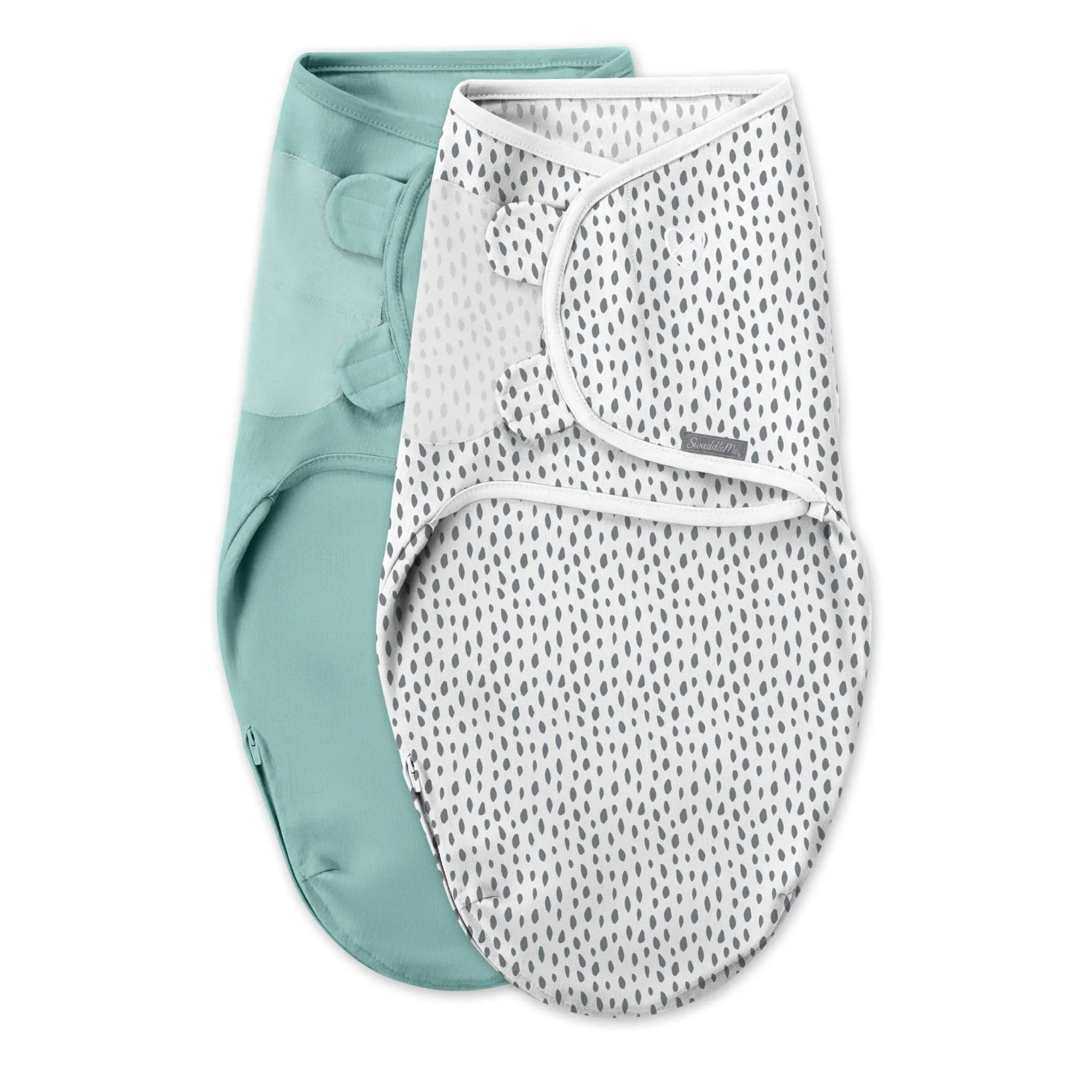 SwaddleMe by Ingenuity Easy Change Swaddle, Size SM, 0-3 months, 2pk (Snow Leopard)