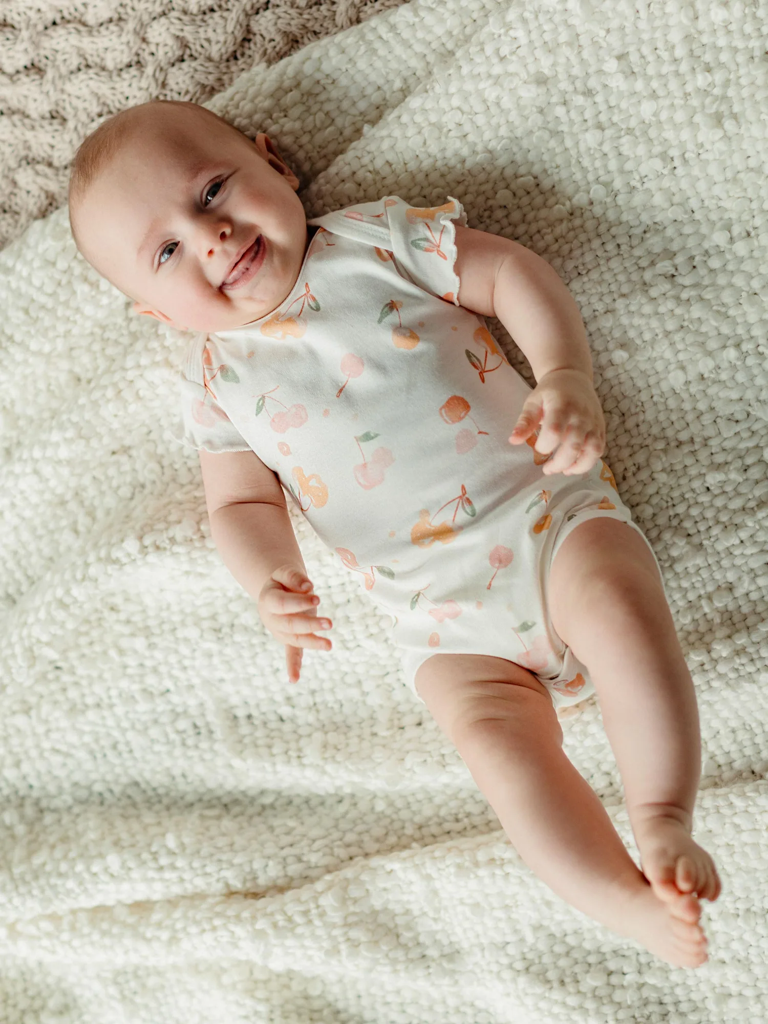 Onesie/Bodysuit - Flutter Sleeves - Cherry Picking