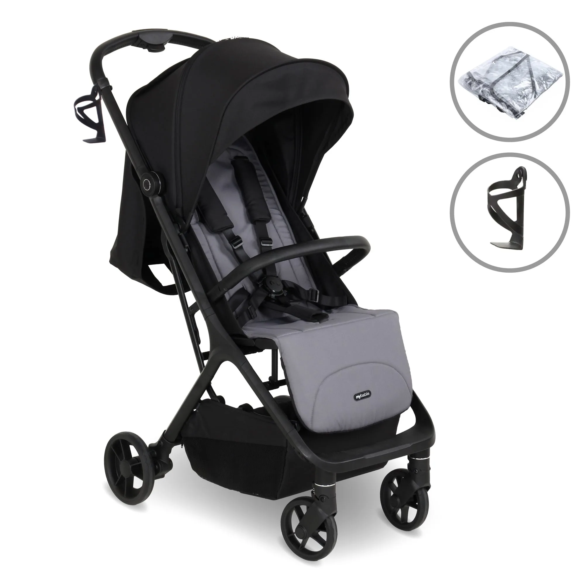 MBX7 Plus Passeggino a Chiusura Automatica - Nero & Grigio