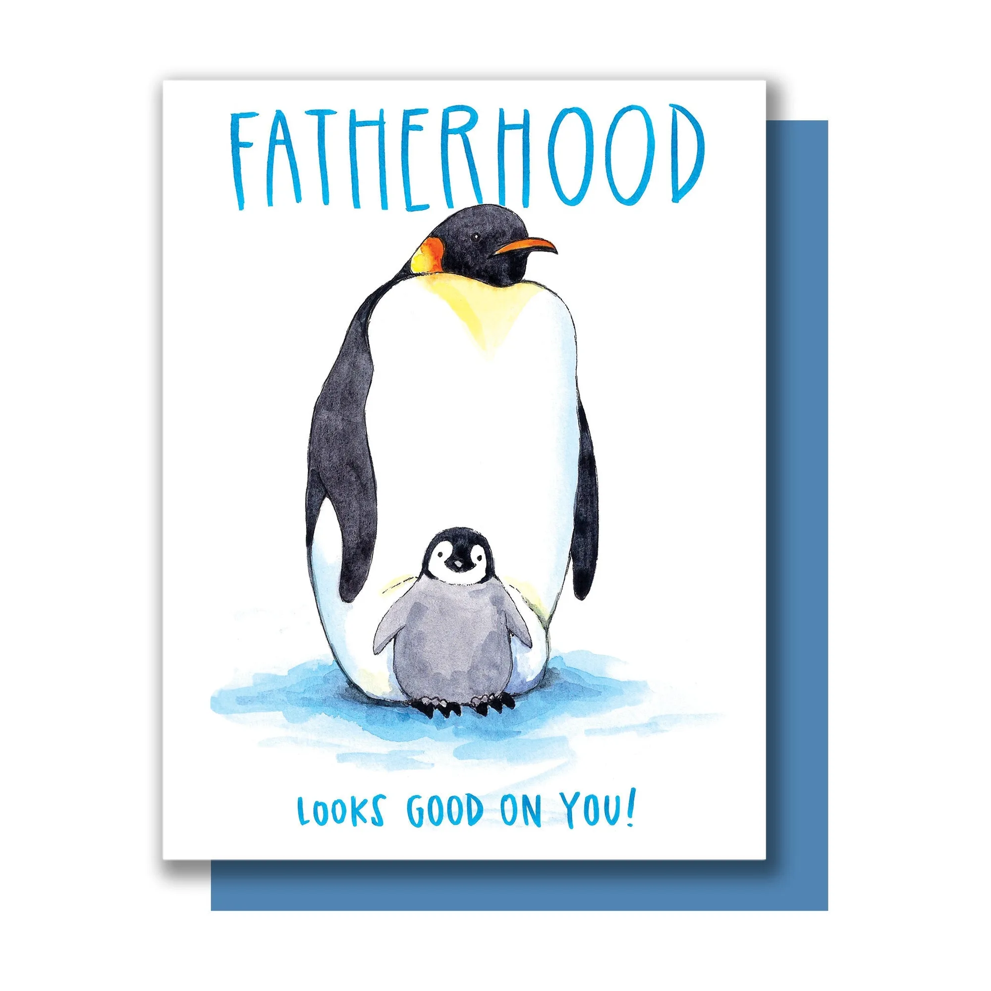 Vaterschaft steht dir gut – Papa und Baby-Pinguin Vatertagskarte