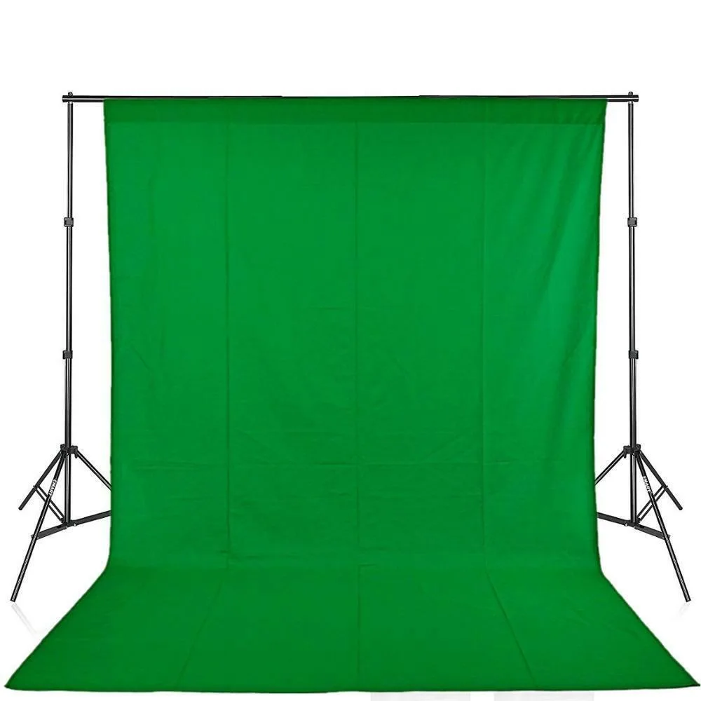 10' x 12' 攝影錄影棚綠幕 Chroma Key 純棉背景布 無縫背景支撐系統套組 附攜行袋