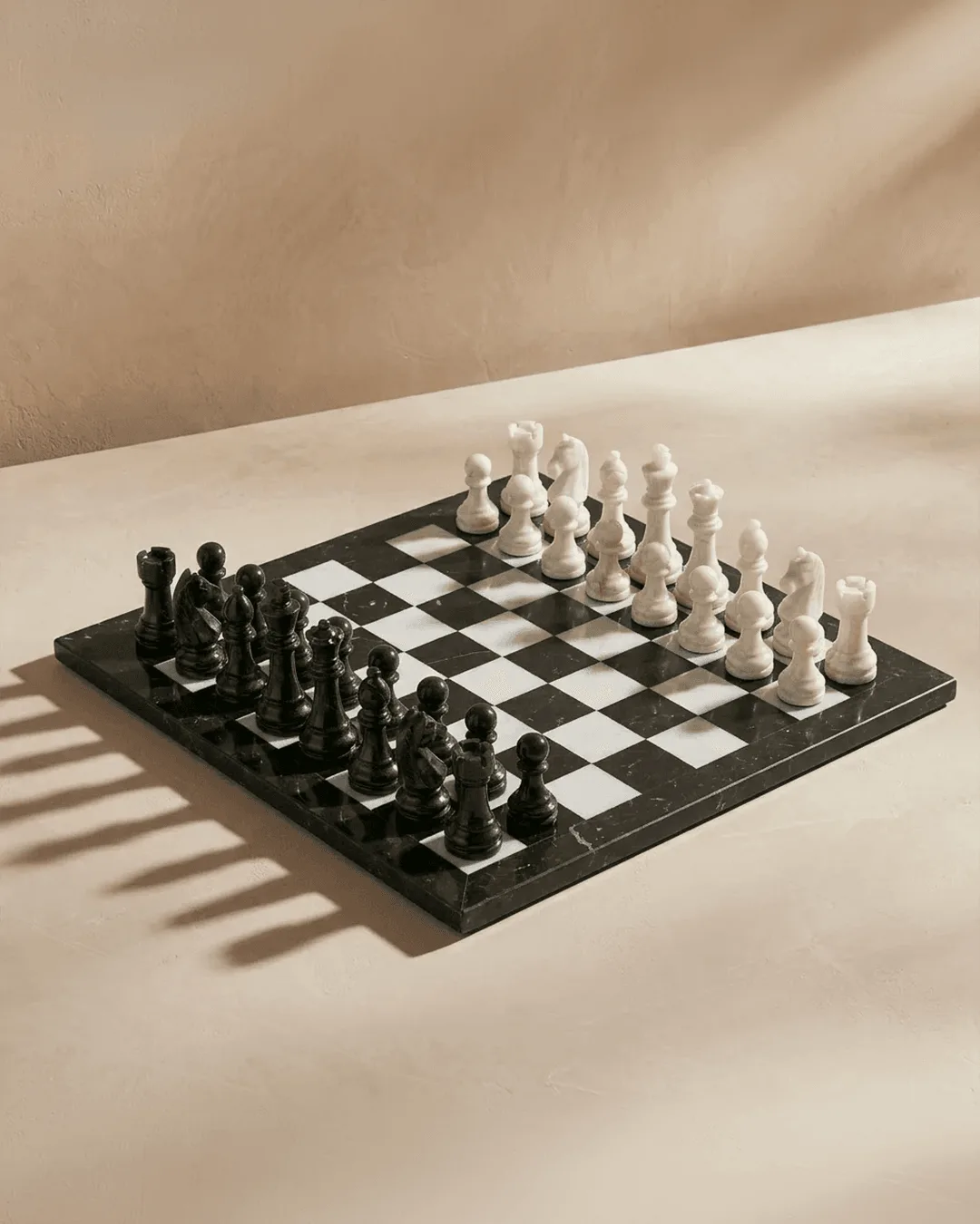 Marble Chess Set with Storage Case