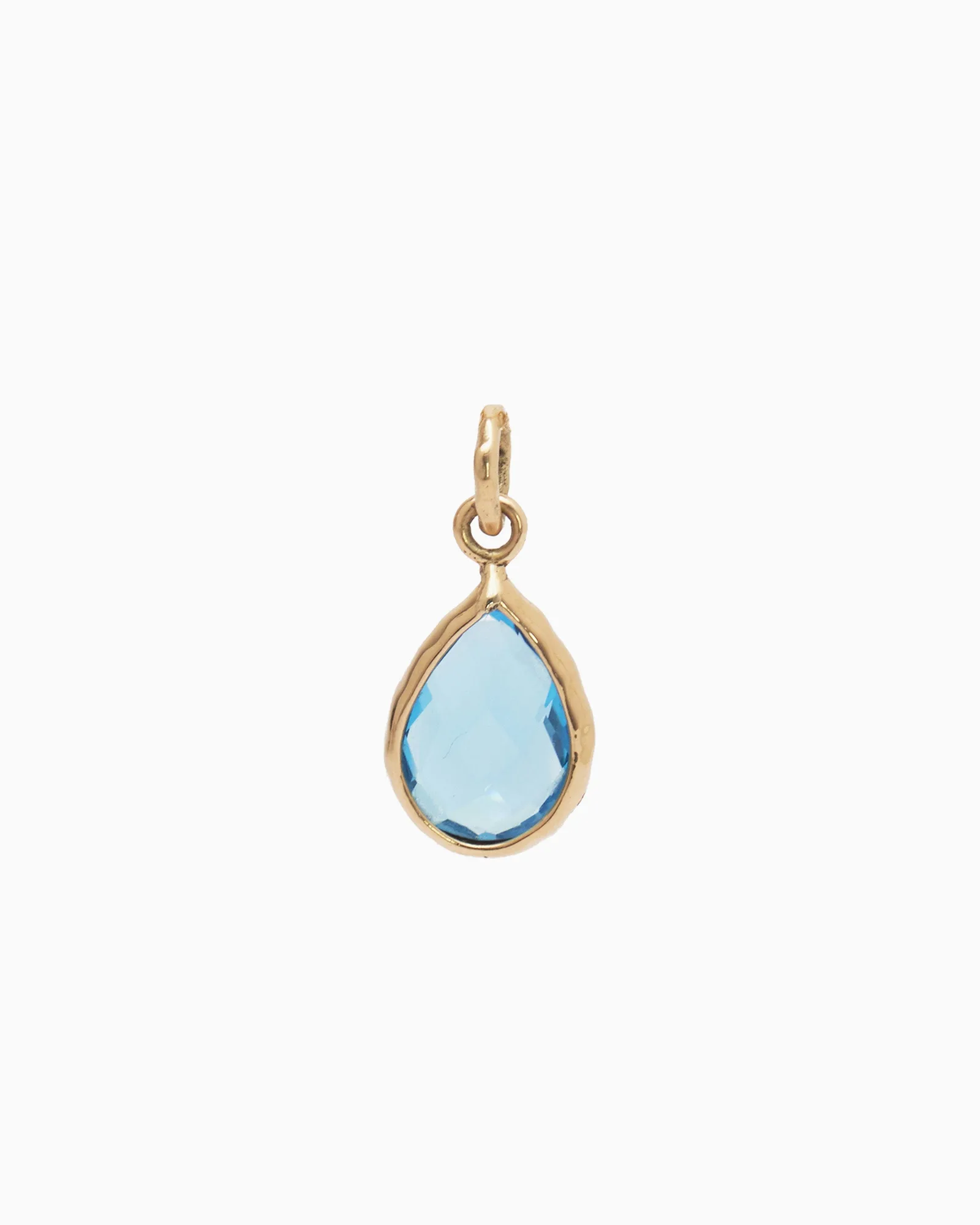 قلادة حجر Dewdrop من الذهب عيار 14 قيراط - Hampton Blue Topaz