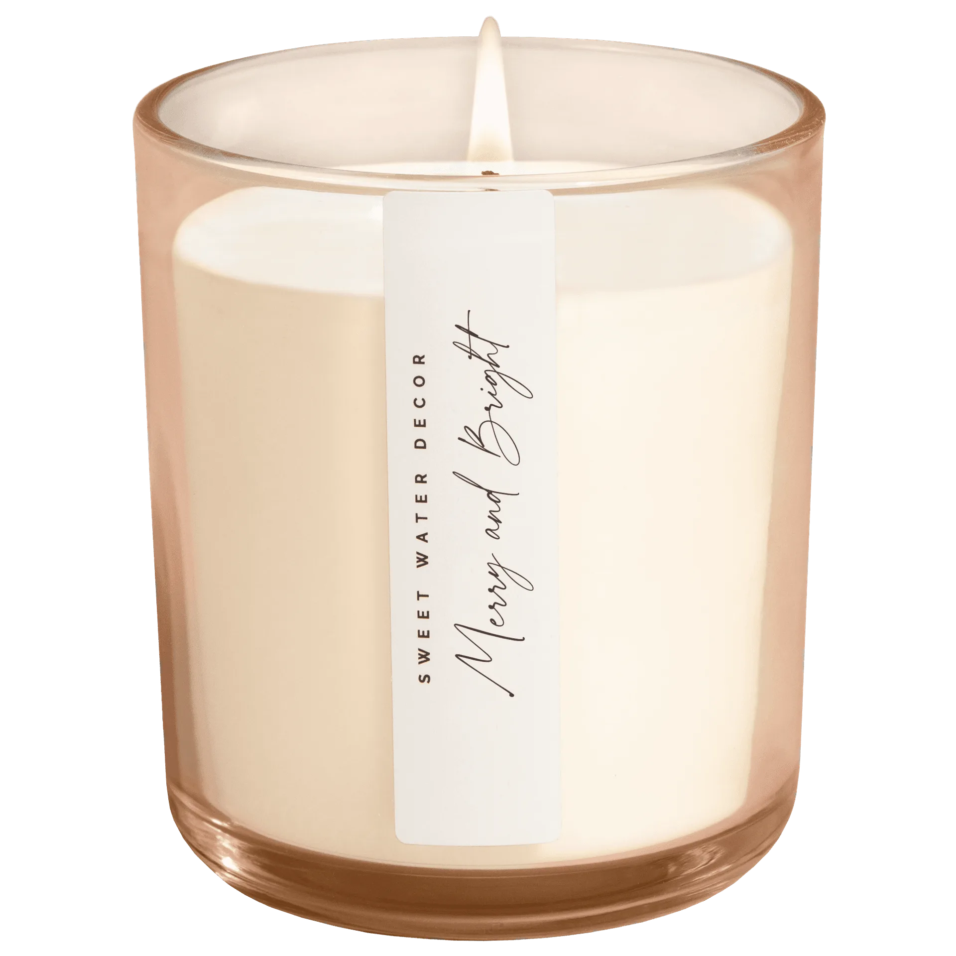 Merry and Bright Soy Candle - Tinted Glass Jar - 12 oz