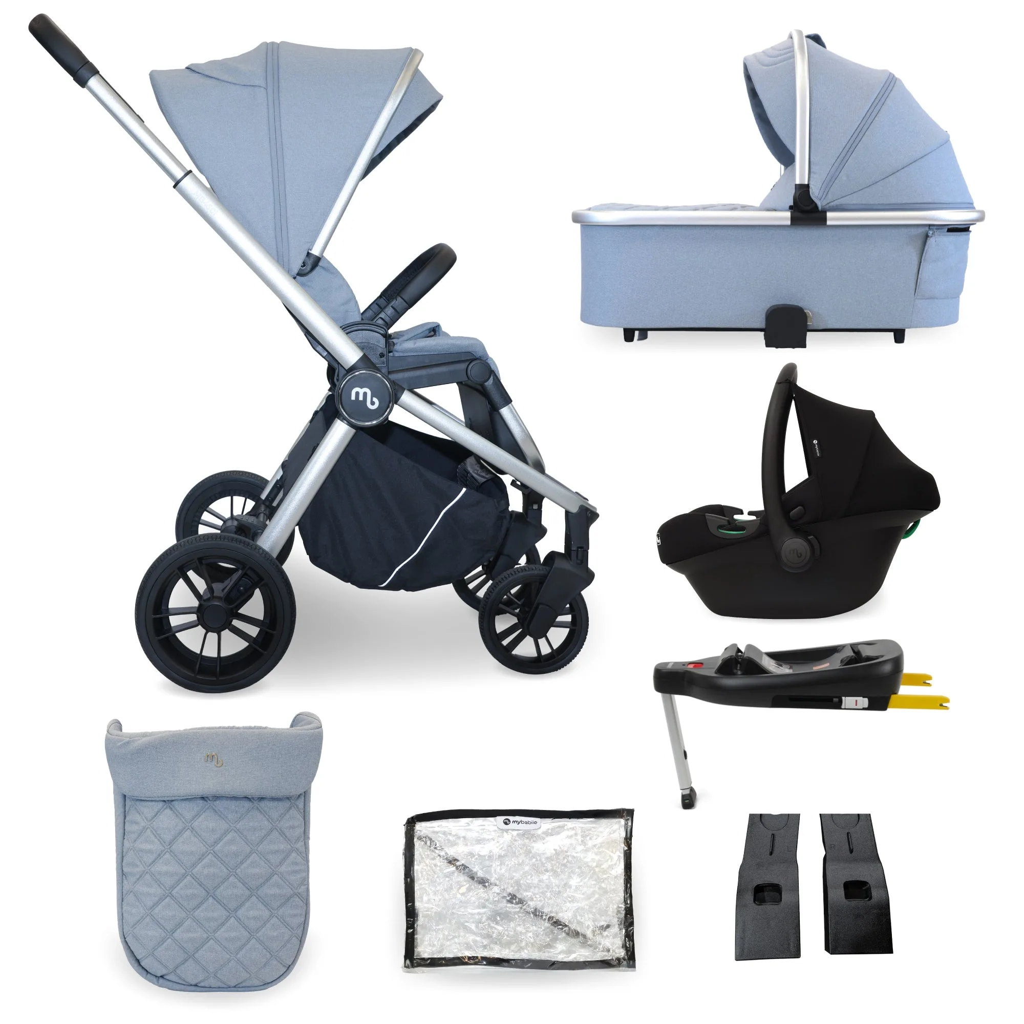 MB450i 3-in-1 Travel System mit Basis - Stahlblau
