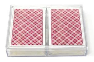 Bridžové dvojité karty v krabičce - průhledný akrylát pro bridžové karty (karty 2,25 x 3,5 palce)