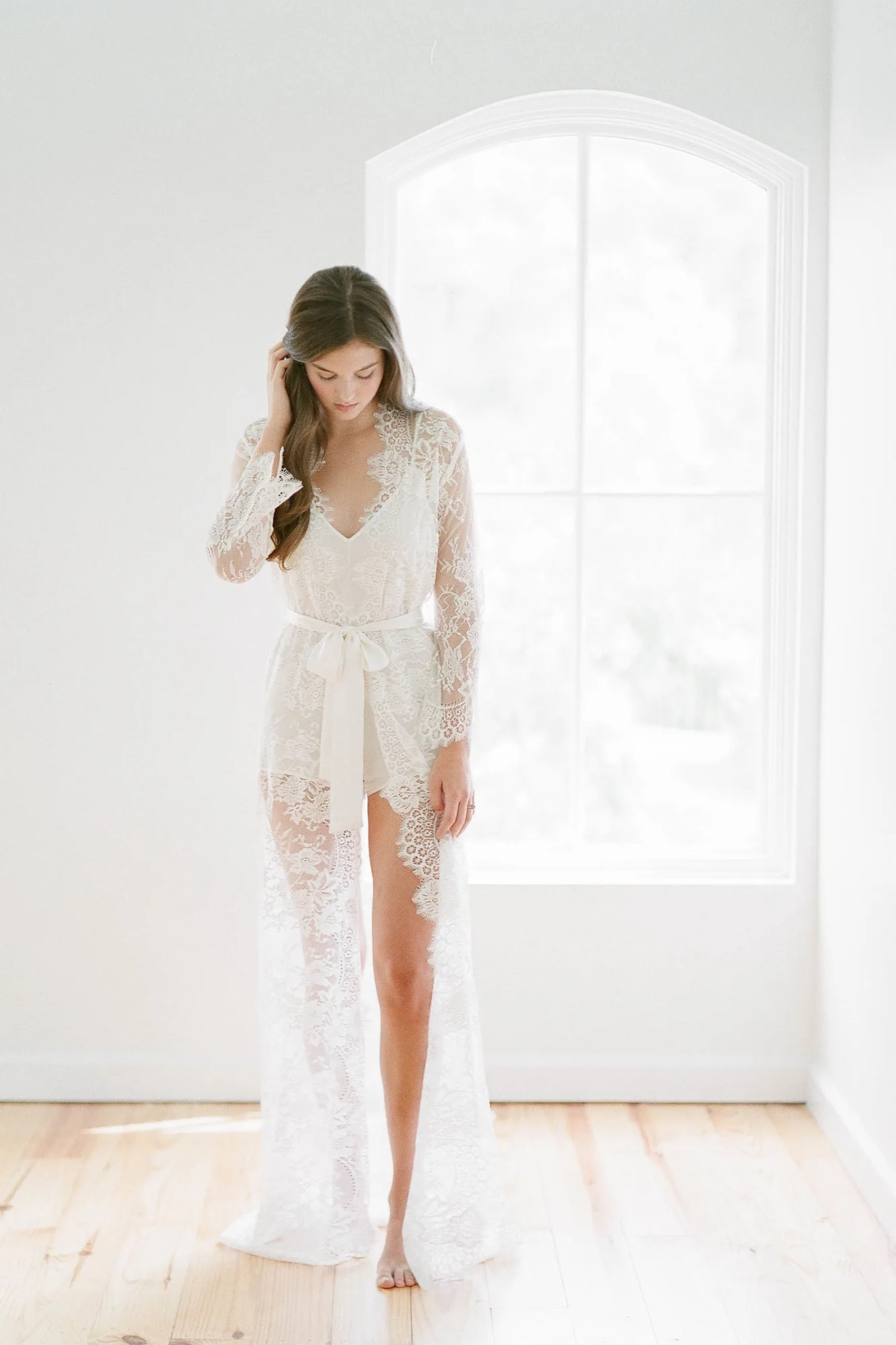 How to Style the Swan Queen Lace Robe for Bridal Boudoir