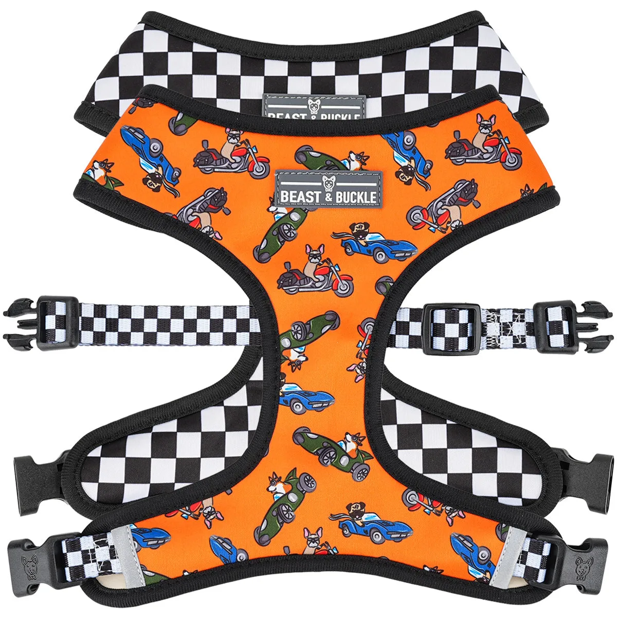 Vroom Vroom Reversible Dog Harness