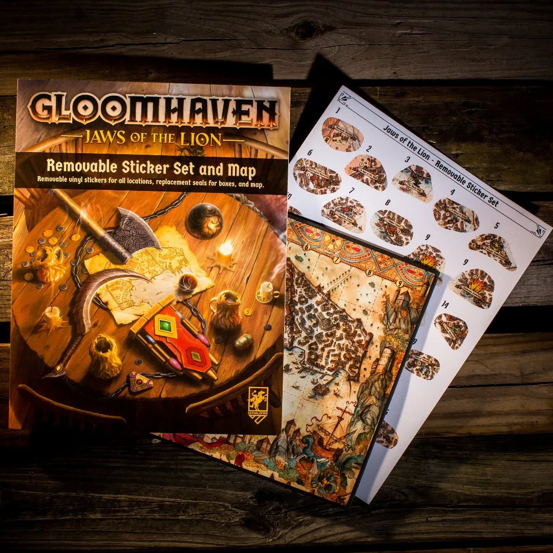 Gloomhaven: Jaws of the Lion 剥がせるステッカーセット&マップ