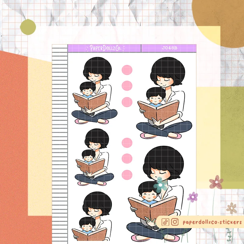 PaperDollzCo Mutter-und-Sohn-Planer-Aufkleber | J048b