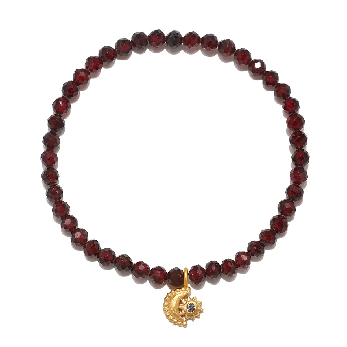Inner Fire Garnet Moon Stretch Bracelet