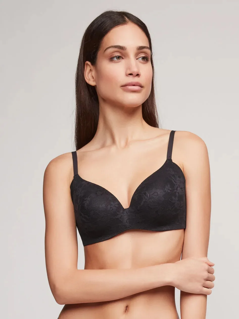 Reggiseno schiena snella con ferretto e foam, in pizzo