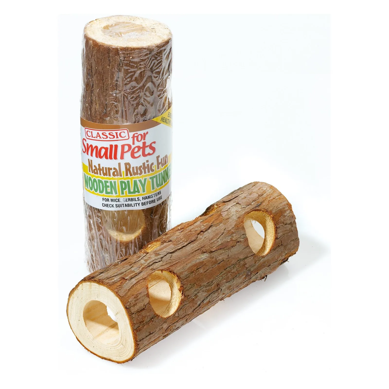Mice Gerbill Hamster Wooden Tunnel Rustic Play – 20cm | Classic