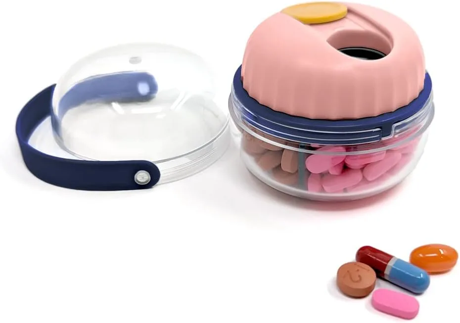 Mini/Mini Junior Pillendispenser-Organizer-Flasche, tägliche Reise-Medikamentenbox mit sicherem Verschluss