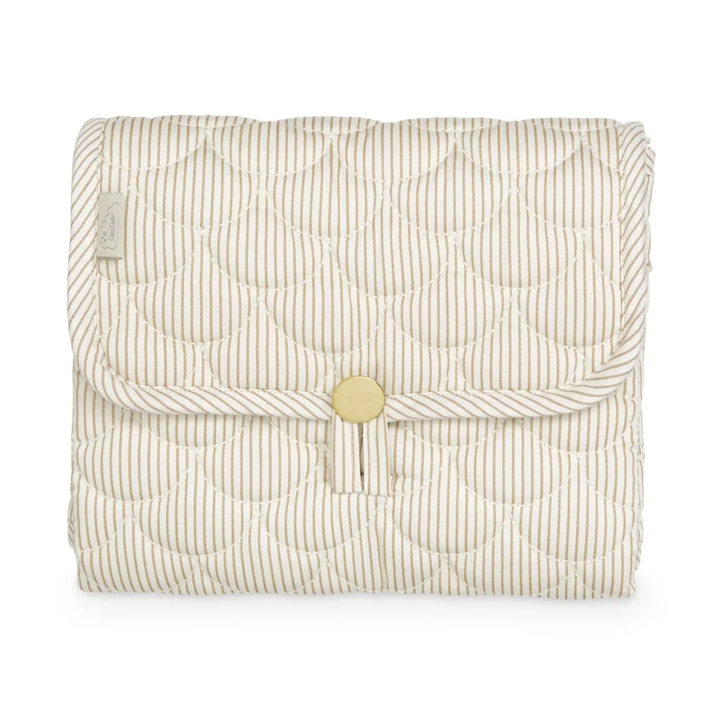Changing Mat, Quilted - OCS Classic Stripes Camel