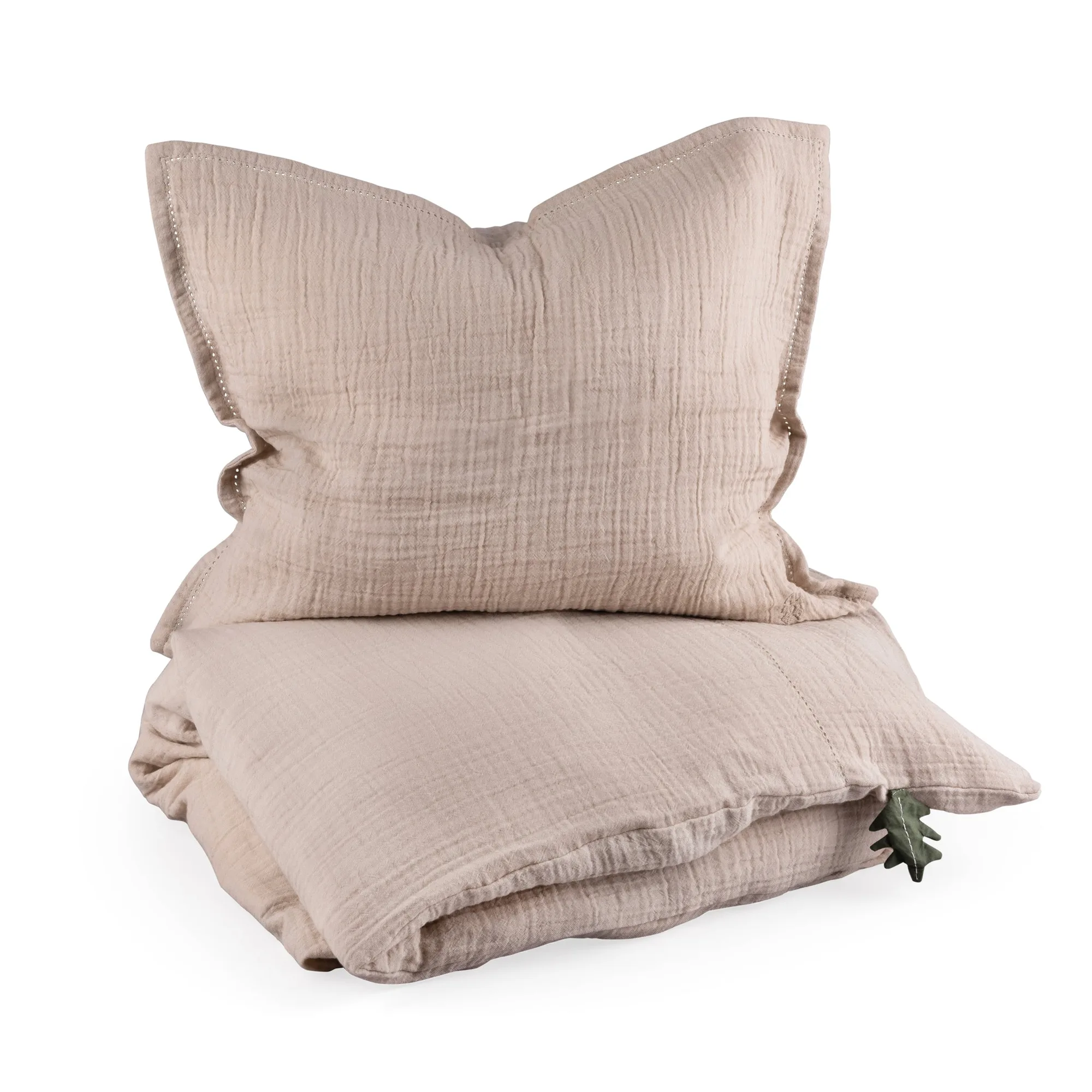 Musselin Sengetøj, baby - Sebra Sleep - Seabreeze beige