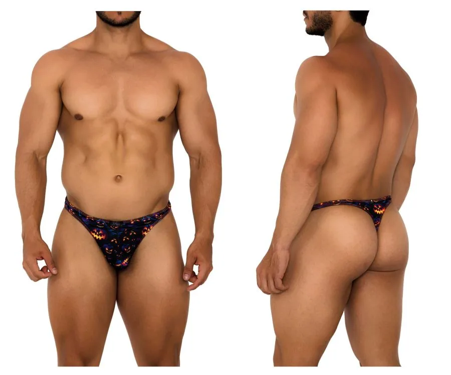 Xtremen Men's Underwear 91194 Printed Thongs Color Pumpkins