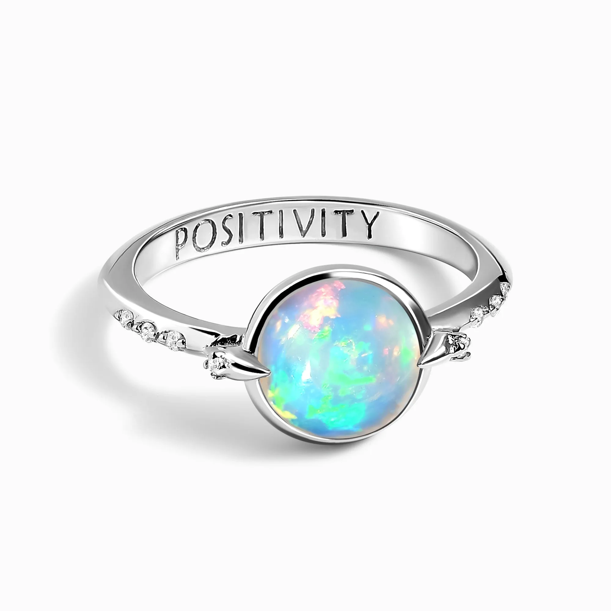 Opal Energy Ring - Gegraveerd met Positiviteit