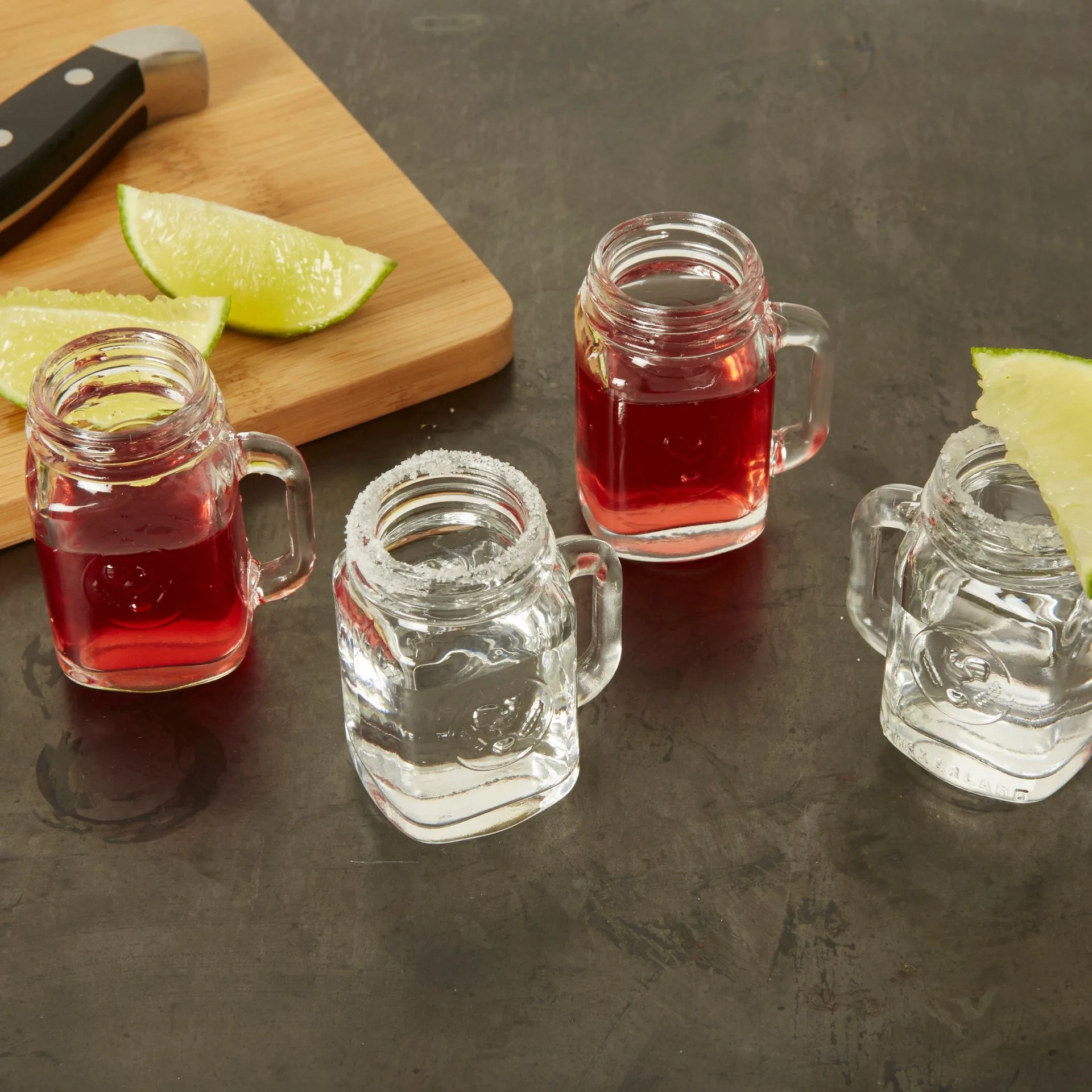 Vaso de chupito de tarro de cristal