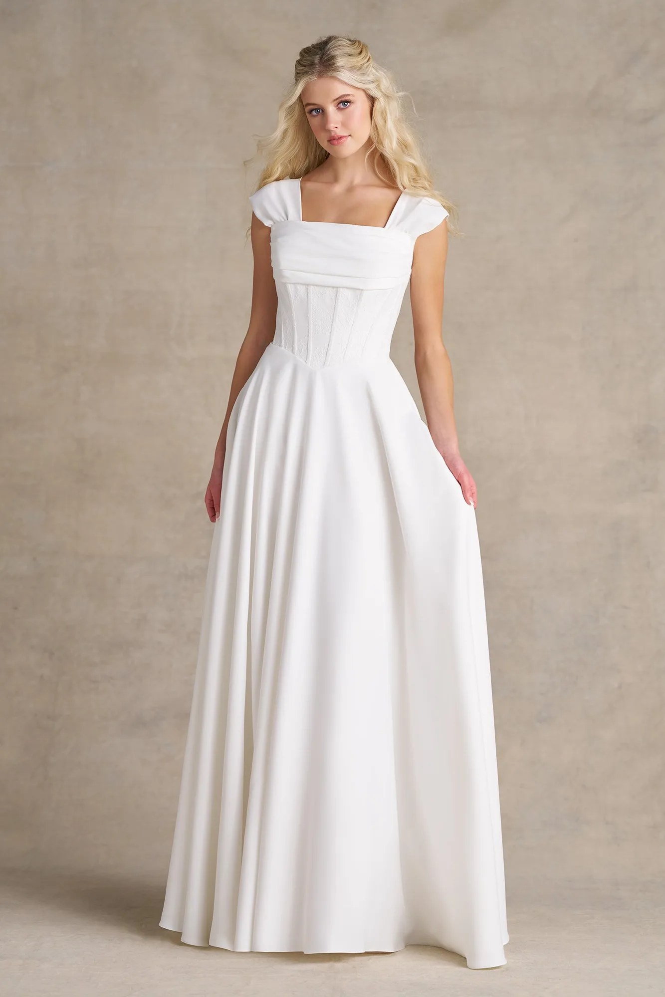 M807 Wedding Dress Fit and Fabric Guide