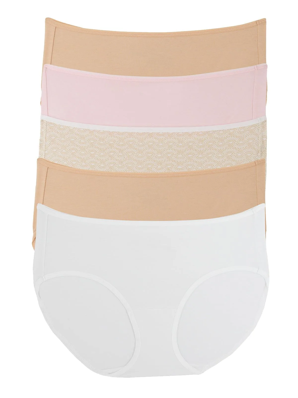 Cotton Modal Stretch Full Coverage Hipster 5-Pack