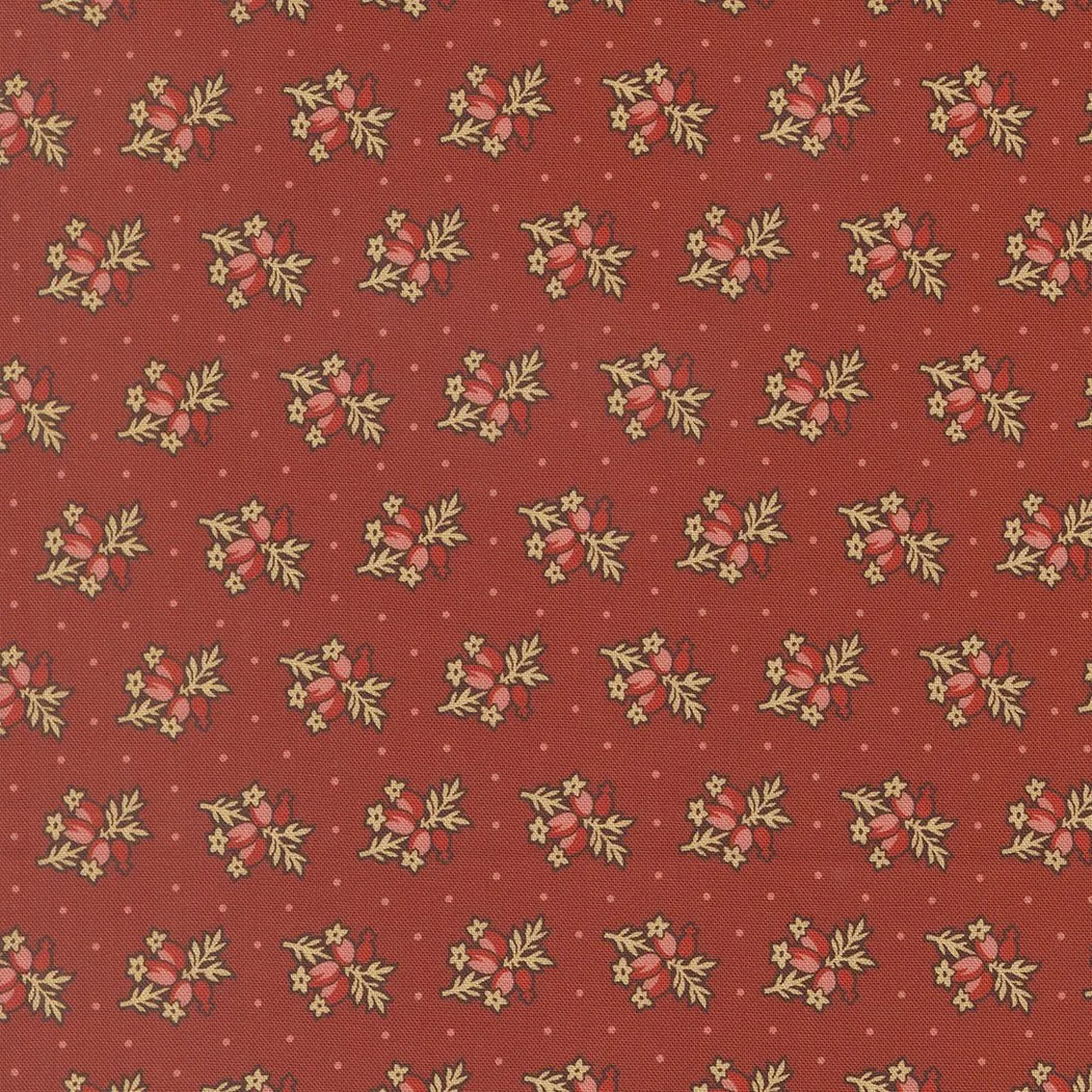 MODA - Pamelias Path by Betsy Chutchian - Posey Florals Dots - Madder Red