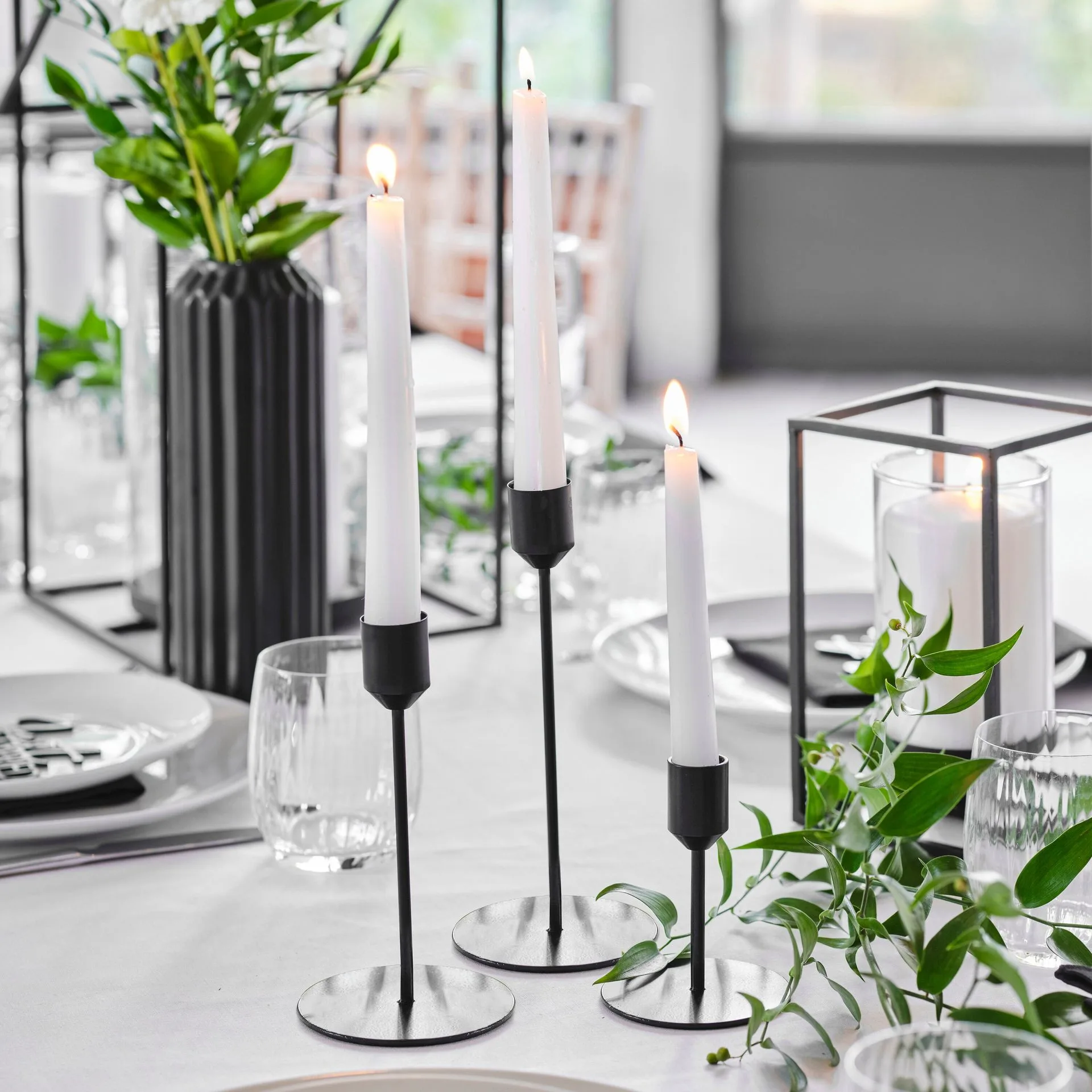 Matte Black Candle Holders
