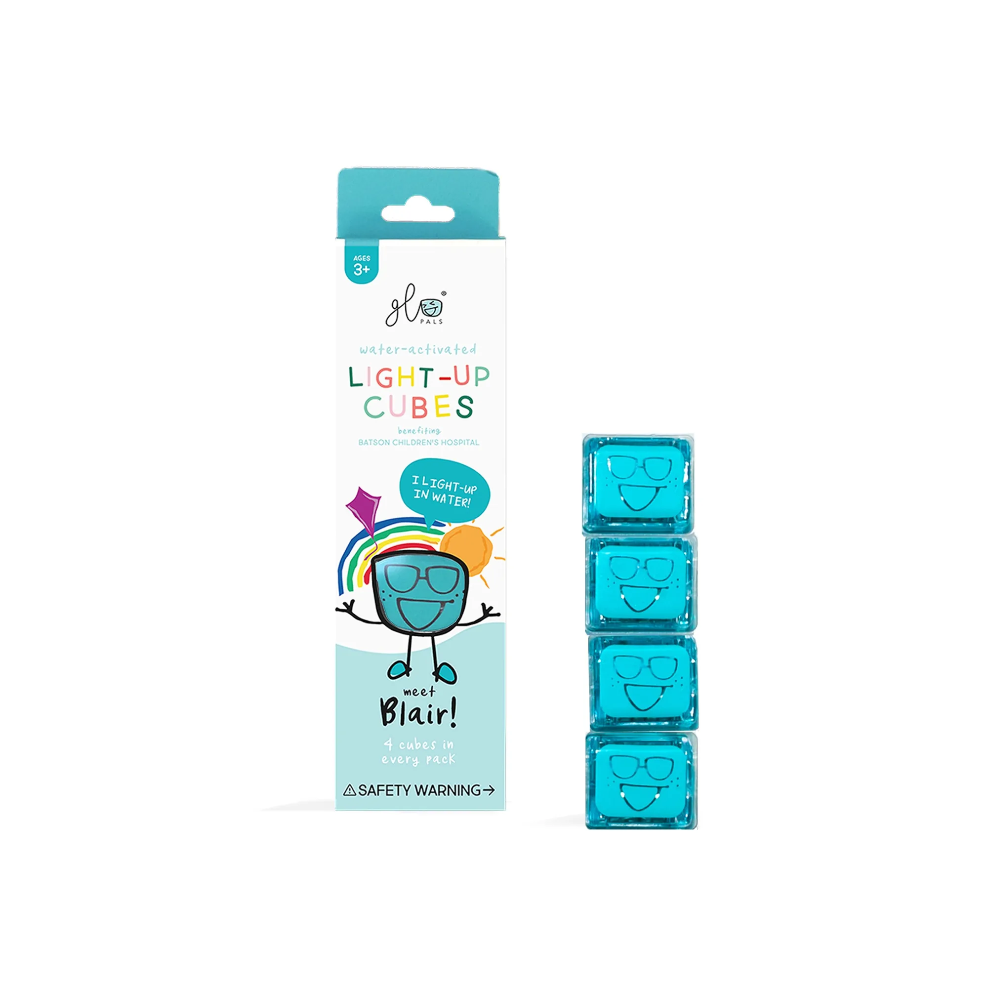 Glo Pals 4-Pack Blue Light Up Cubes
