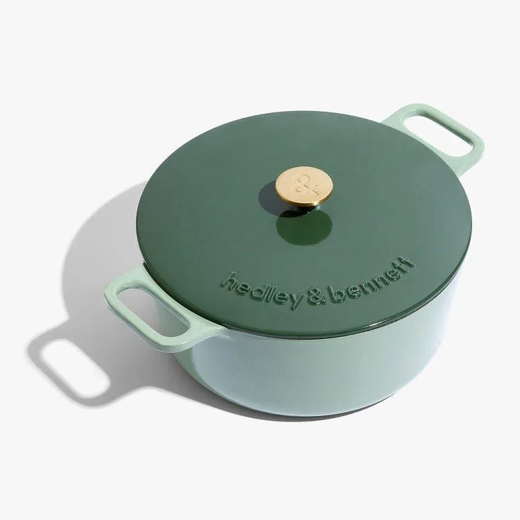 Enameled Cast Iron Dutch Oven + Lid - Shiso Green 6.5qt