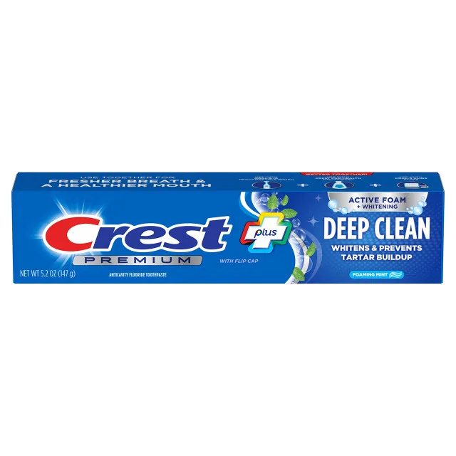 Crest Premium Plus Deep Clean Toothpaste, Foaming Mint