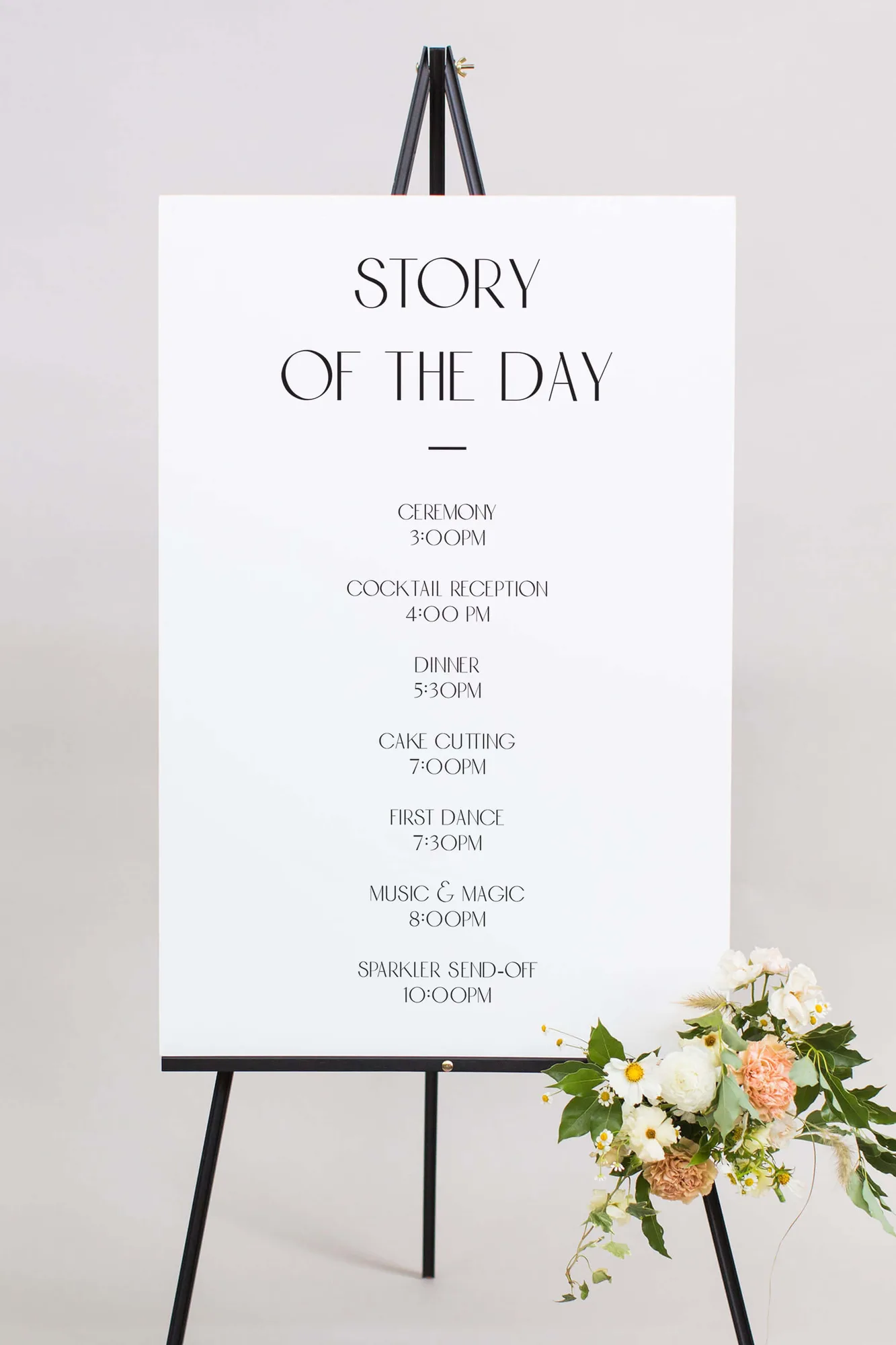 Cómo diseñar un cartel con el horario de la boda
