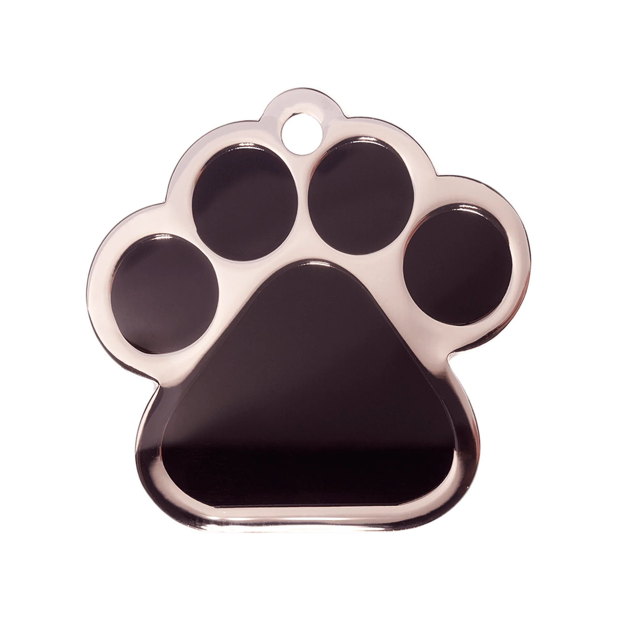 Black Large Paw Pet ID Tag
