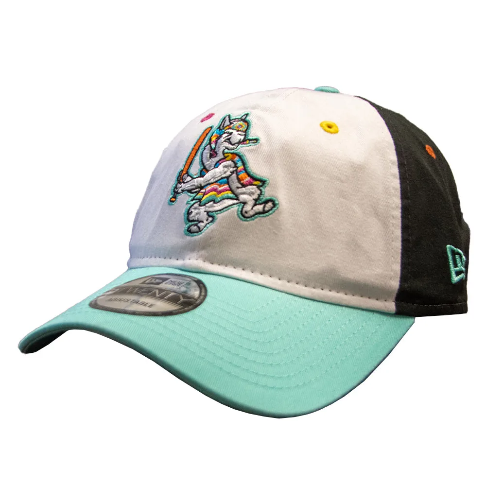 Hickory Crawdads 2024 New Era Llamas de Hickory 9Twenty Verstellbare Cap