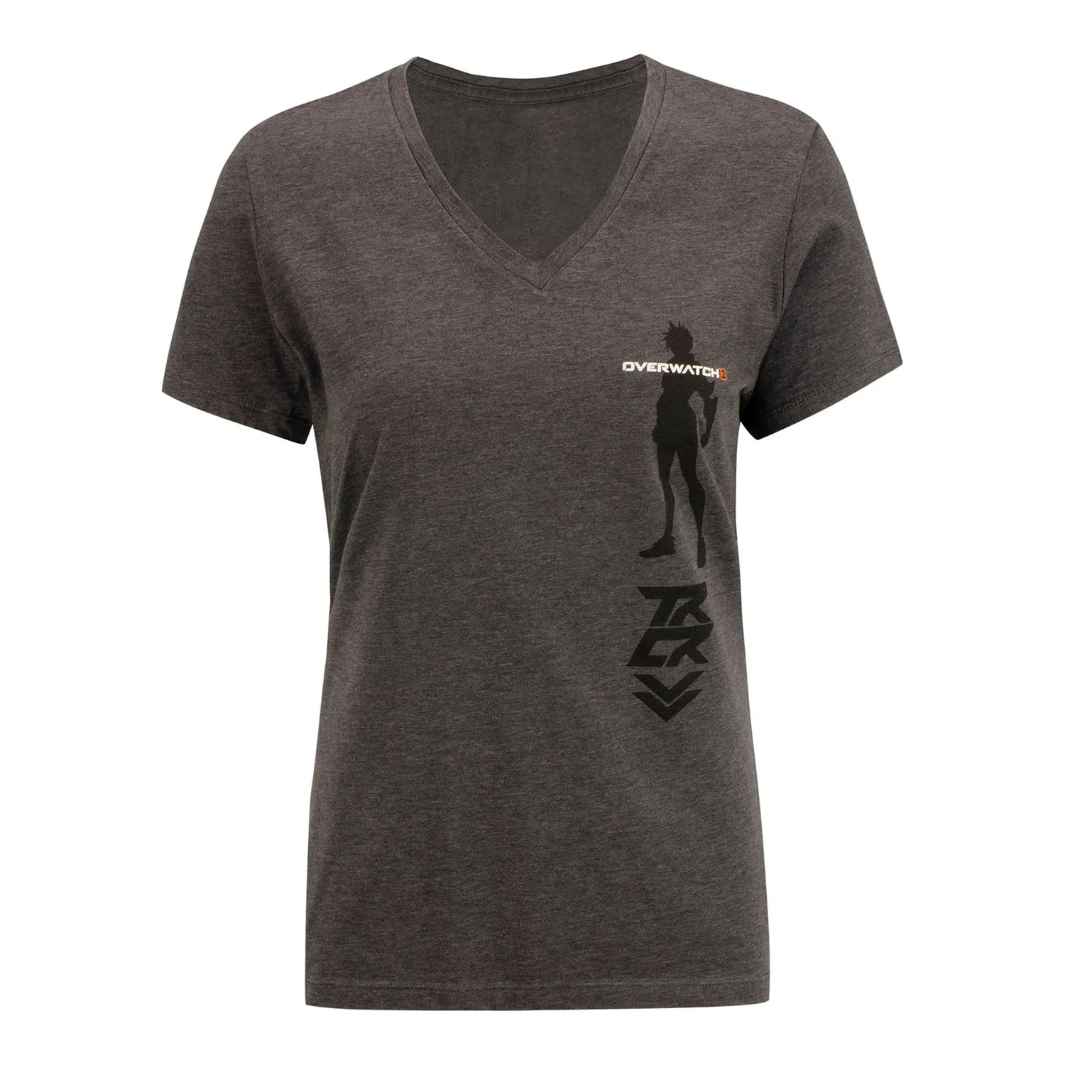 Overwatch 2 Tracer Damen Charcoal V-Neck T-Shirt
